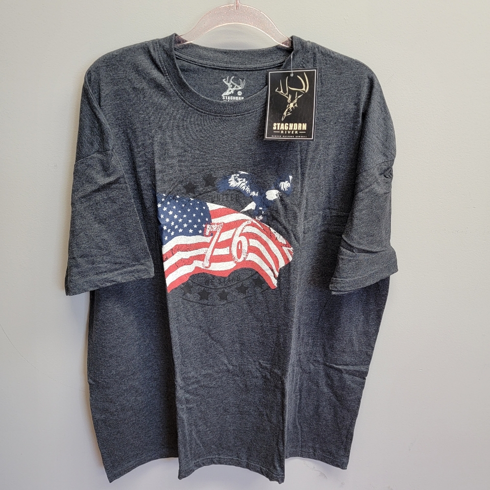 Realtree Staghorn Creek NWT XXL Patriotic American Flag Tshirt